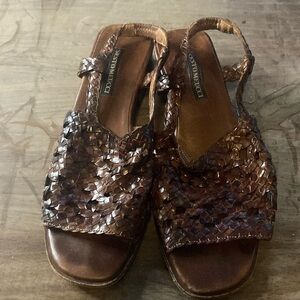 Sesto meucci Italian Brown Woven Sandals 7.5 M